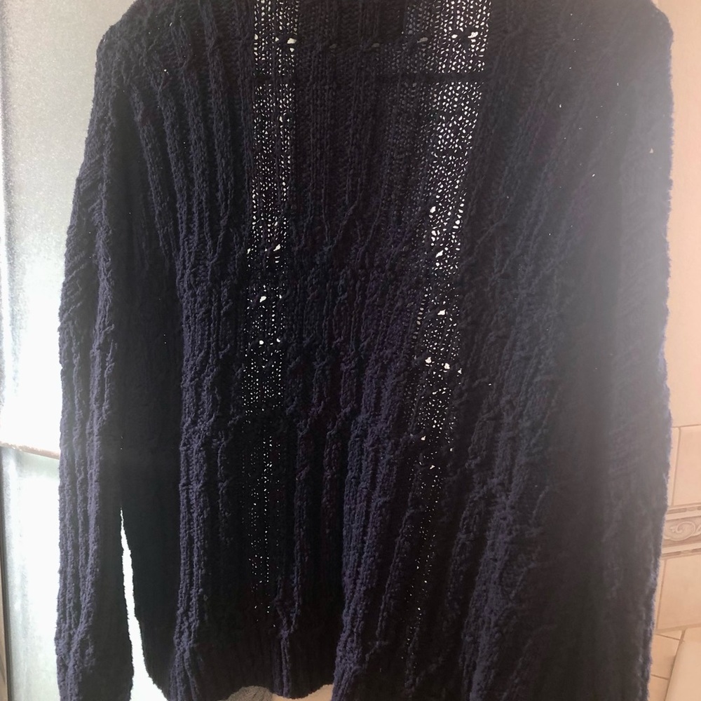 Knit cotton cropped Old Navy sweater, dark blue, XL, EUC